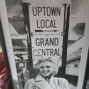 Two Marilyn Monroe pictures with the frames and a VHS toy Story movie from 1995